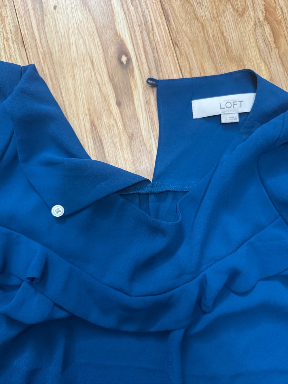 LOFT Sleeveless Ruffle Top - Blue - Picture 4 of 5